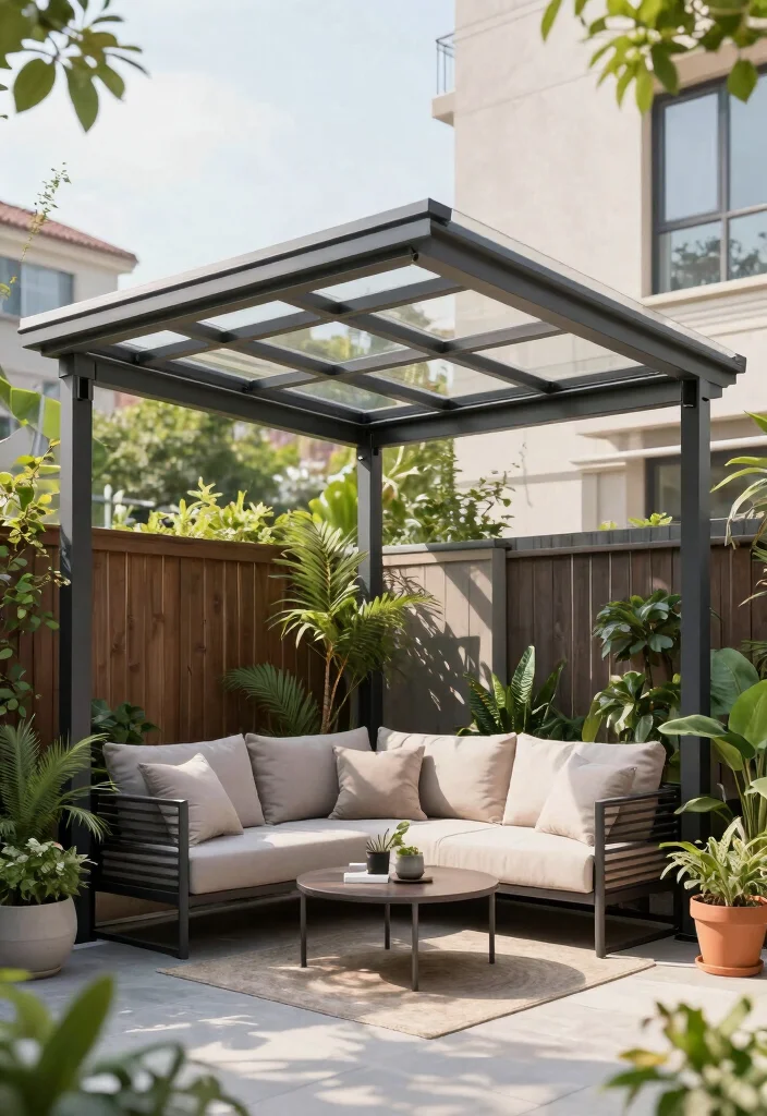 16 Corner Pergola Ideas That Maximize Small Spaces - 5. Retractable Roof Pergola 1