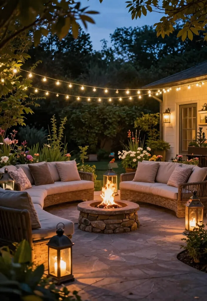 16 Cozy Backyard 2026 Trending Ideas That Feel Warm & Inviting All Year 4 16 Cozy Backyard 2026 Trending Ideas That Feel Warm & Inviting All Year - 4. String Lights and Lanterns 1