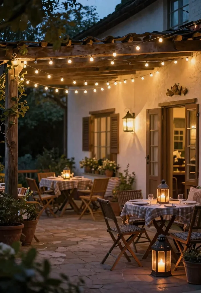 16 Farmhouse Patio Ideas That Feel Cozy & Timeless - 5. Charming Lighting Accents 1