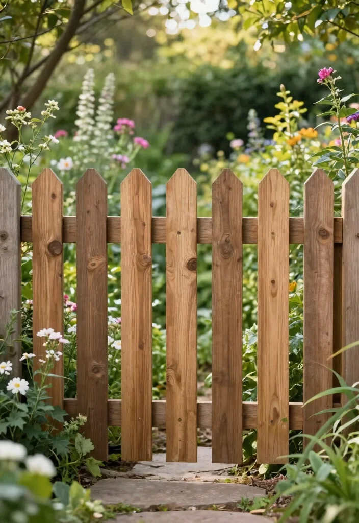 16 Fence Colour Ideas That Instantly Boost Curb Appeal 51 16 Fence Colour Ideas That Instantly Boost Curb Appeal - 11. Rustic Oak Finish 1