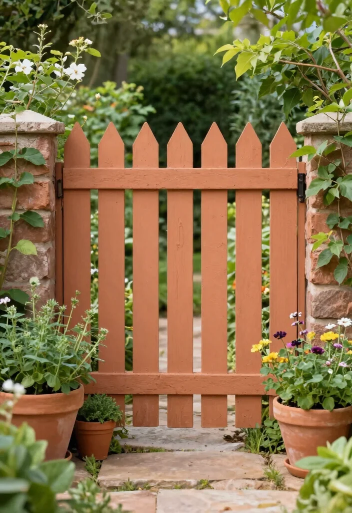 16 Fence Colour Ideas That Instantly Boost Curb Appeal 36 16 Fence Colour Ideas That Instantly Boost Curb Appeal - 6. Earthy Terracotta 1