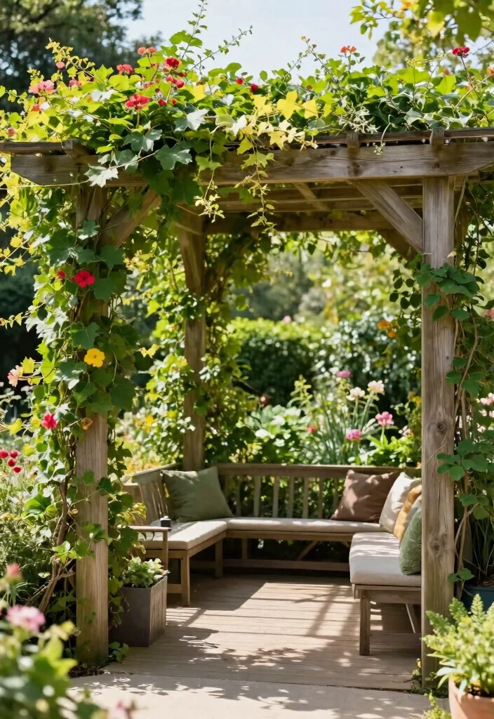 16 Flower Trellis Ideas That Create a Blooming Statement 31 16 Flower Trellis Ideas That Create a Blooming Statement - 11. Pergola with Climbing Plants 1