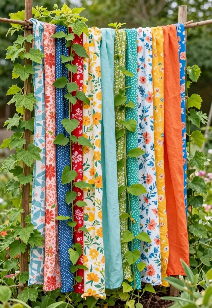 16 Flower Trellis Ideas That Create a Blooming Statement 32 16 Flower Trellis Ideas That Create a Blooming Statement - 12. DIY Fabric Trellis 1