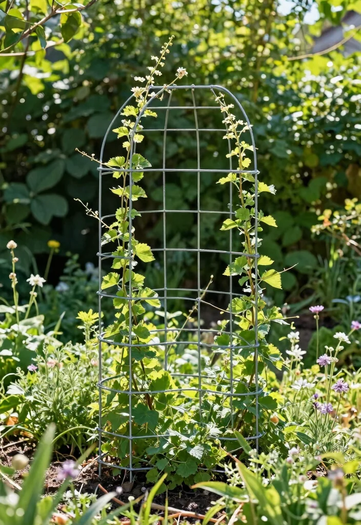 16 Flower Trellis Ideas That Create a Blooming Statement 28 16 Flower Trellis Ideas That Create a Blooming Statement - 8. Wire Trellis for Climbing Vines 1