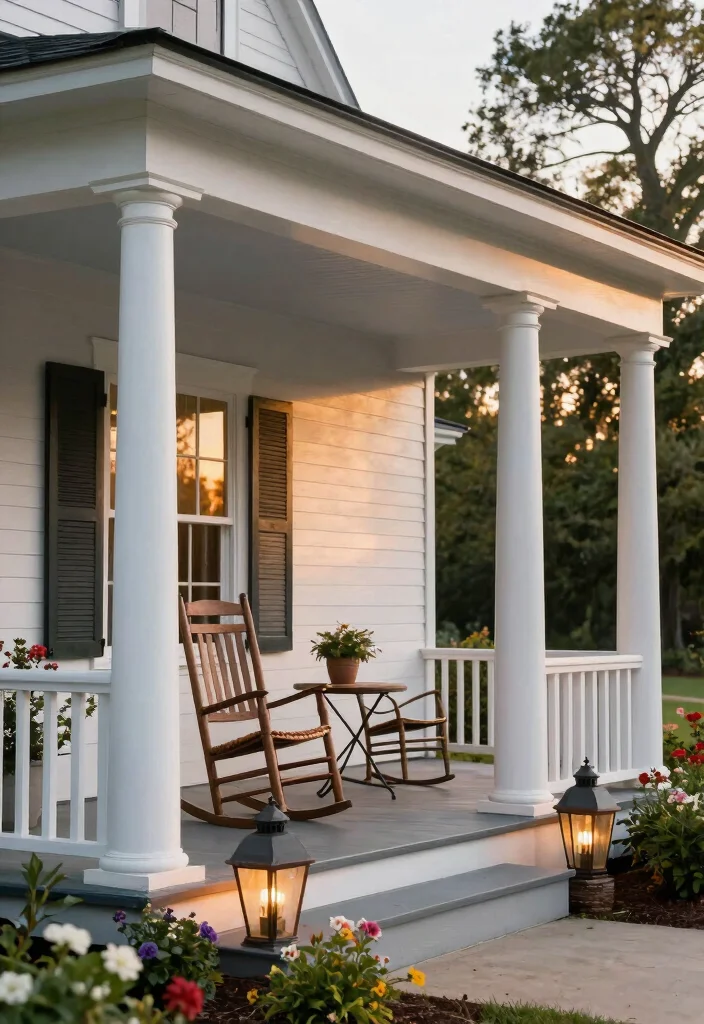 16 Front Porch Column Ideas That Add Classic Charm 1 16 Front Porch Column Ideas That Add Classic Charm - 1. Classic White Columns 1