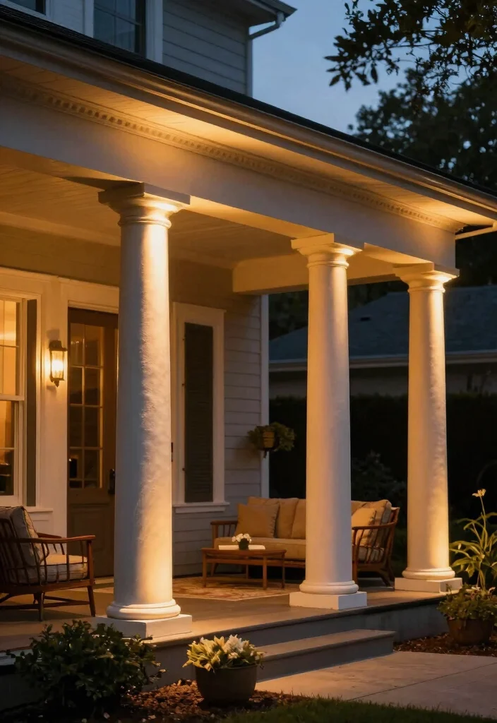 16 Front Porch Column Ideas That Add Classic Charm 66 16 Front Porch Column Ideas That Add Classic Charm - 16. Columns with Built-in Lighting 1