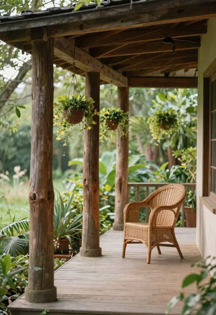 16 Front Porch Column Ideas That Add Classic Charm 2 16 Front Porch Column Ideas That Add Classic Charm - 2. Rustic Wooden Columns 1