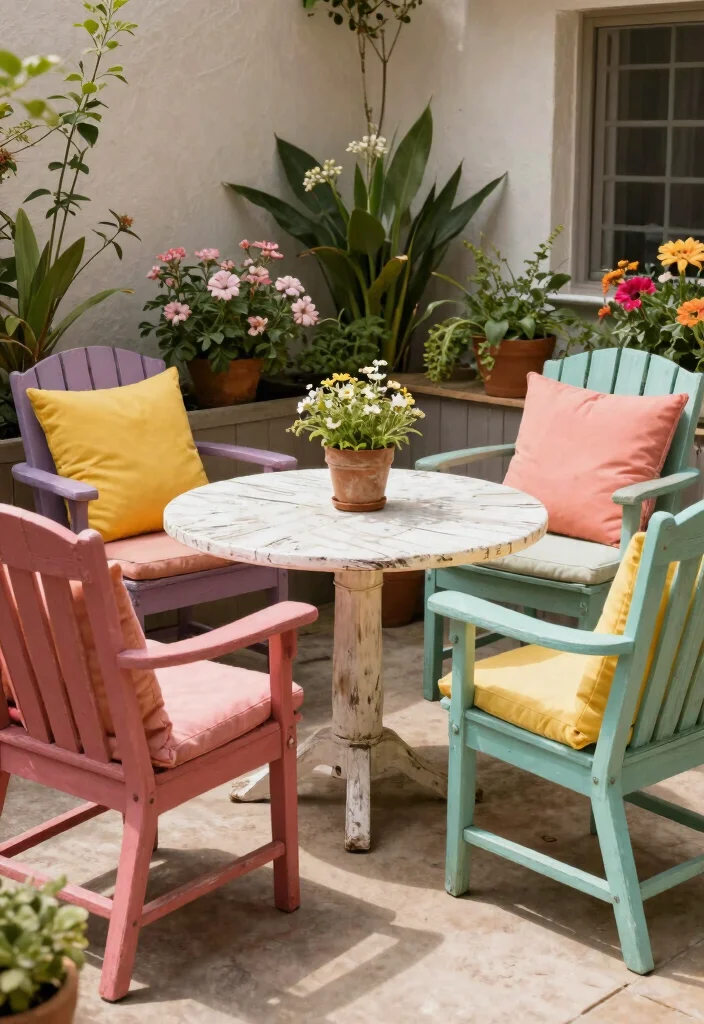 16 Front Yard Ideas on a Budget That Look Expensive 27 16 Front Yard Ideas on a Budget That Look Expensive - 7. Repurposed Garden Furniture 1