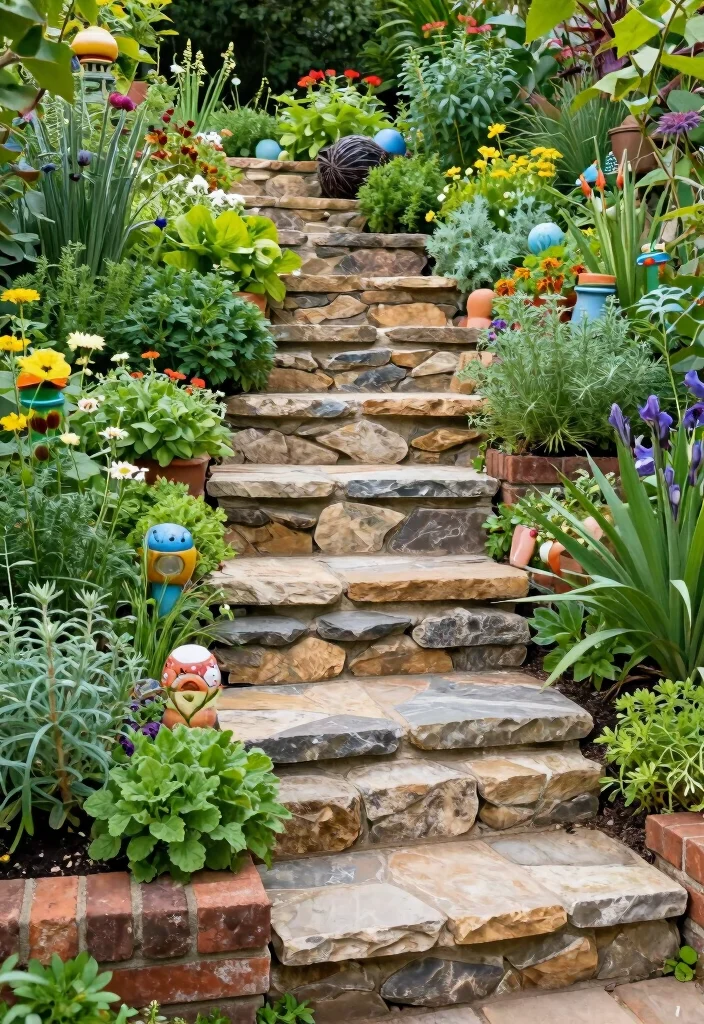 16 Outdoor Steps Ideas That Blend Beauty & Function 65 16 Outdoor Steps Ideas That Blend Beauty & Function - 15. Herb Spiral Steps 1