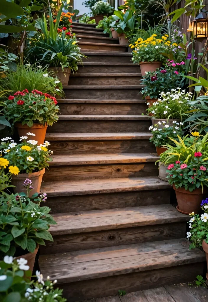 16 Outdoor Steps Ideas That Blend Beauty & Function 12 16 Outdoor Steps Ideas That Blend Beauty & Function - 2. Wooden Steps with a Twist 1