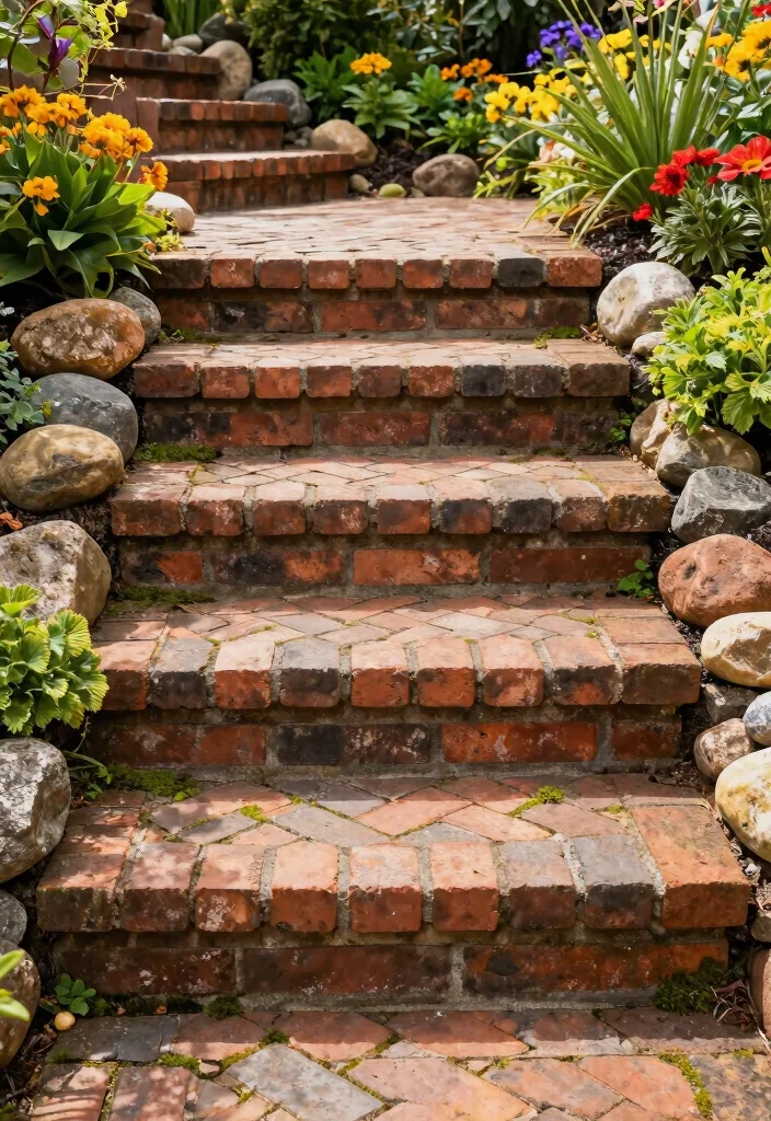 16 Outdoor Steps Ideas That Blend Beauty & Function 24 16 Outdoor Steps Ideas That Blend Beauty & Function - 4. Recycled Brick Steps 1