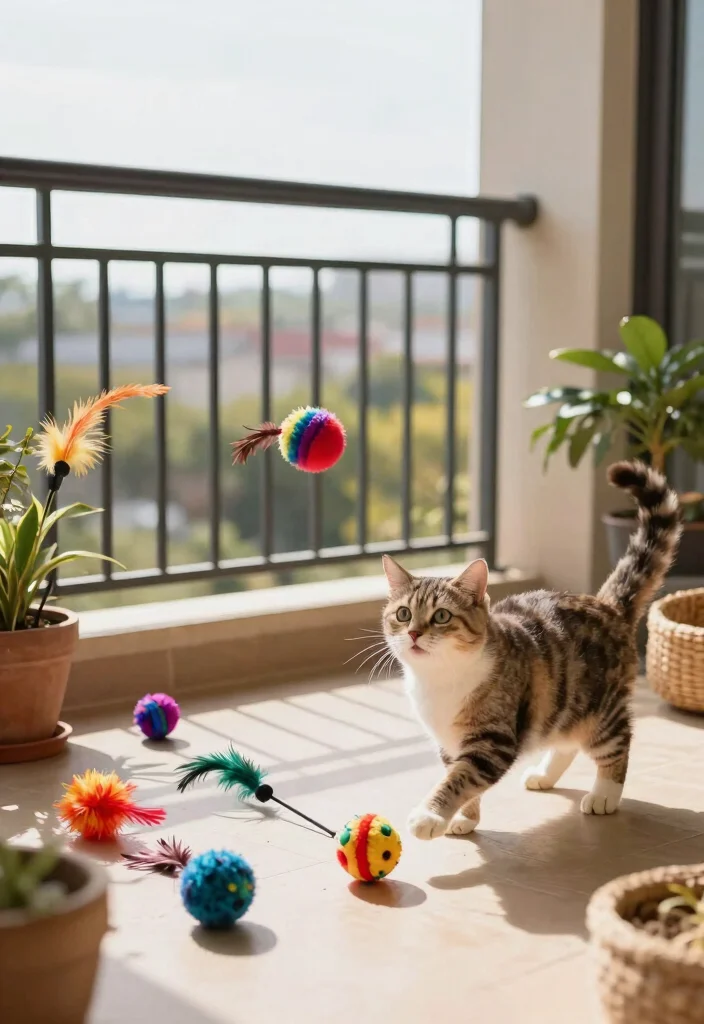 17 Cat Balcony Ideas for a Safe & Stylish Catio 32 17 Cat Balcony Ideas for a Safe & Stylish Catio - 12. Outdoor Cat Toys 1