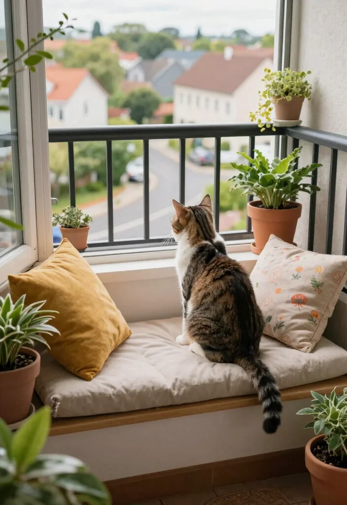 17 Cat Balcony Ideas for a Safe & Stylish Catio 66 17 Cat Balcony Ideas for a Safe & Stylish Catio - 16. Cat Communication Space 1