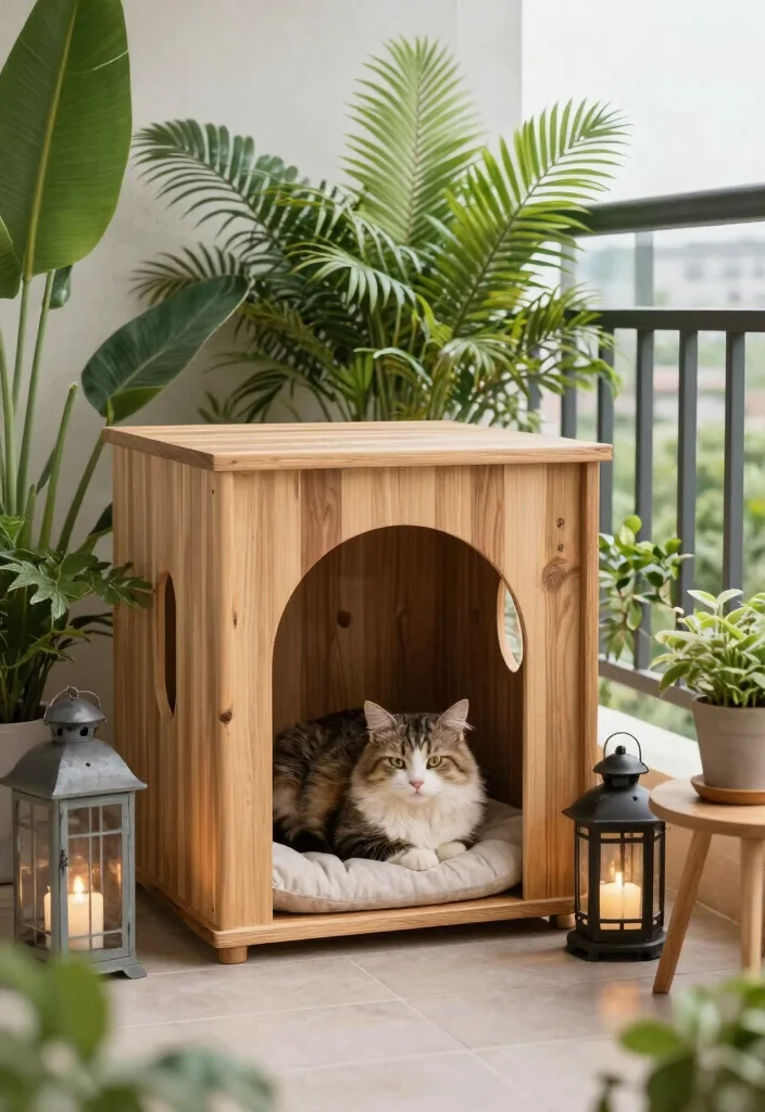 17 Cat Balcony Ideas for a Safe & Stylish Catio 2 17 Cat Balcony Ideas for a Safe & Stylish Catio - 2. Cozy Cat Hideaways 1