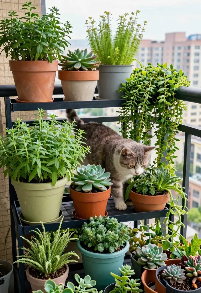 17 Cat Balcony Ideas for a Safe & Stylish Catio 3 17 Cat Balcony Ideas for a Safe & Stylish Catio - 3. Vertical Gardens 1