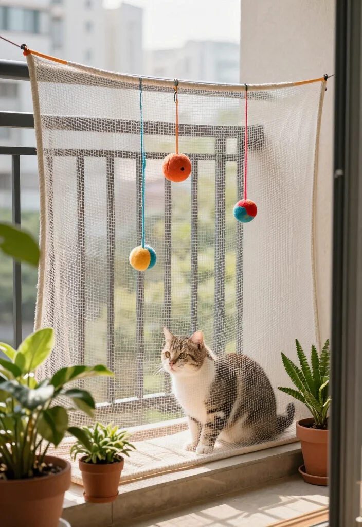 17 Cat Balcony Ideas for a Safe & Stylish Catio 14 17 Cat Balcony Ideas for a Safe & Stylish Catio - 4. Safe Netting 1