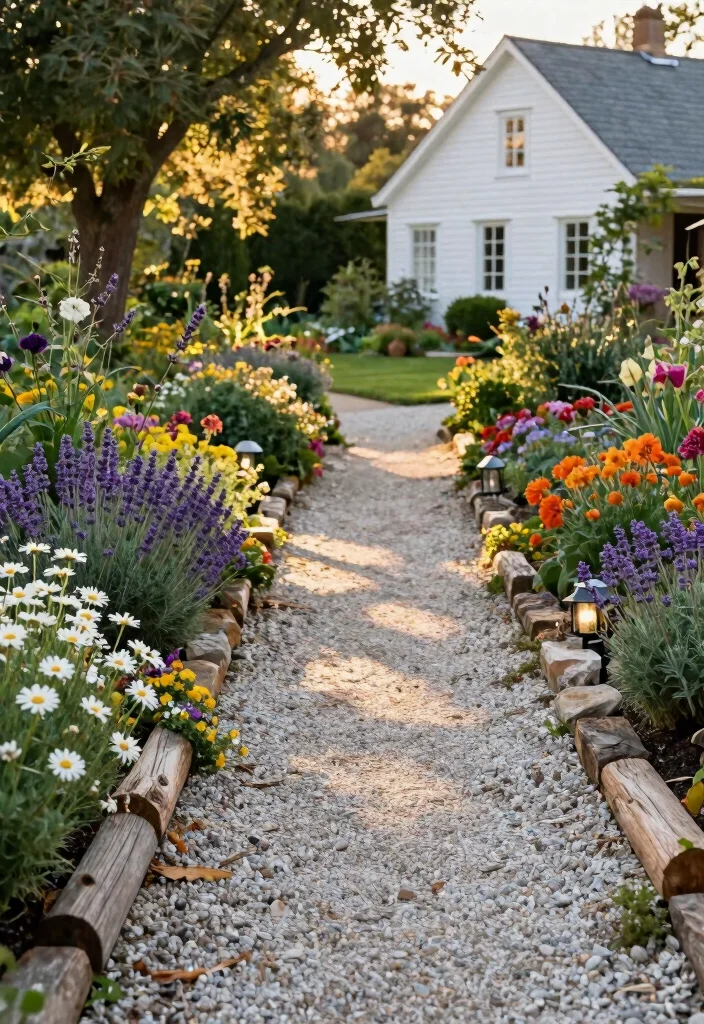 17 Farmhouse Front Yard Landscaping Ideas With Rustic Charm - 1. Cozy Gravel Pathways 1