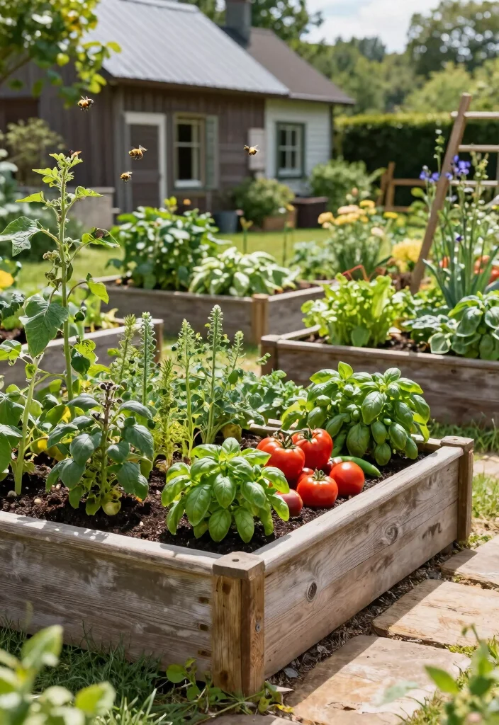 17 Farmhouse Front Yard Landscaping Ideas With Rustic Charm - 9. Raised Garden Beds 1