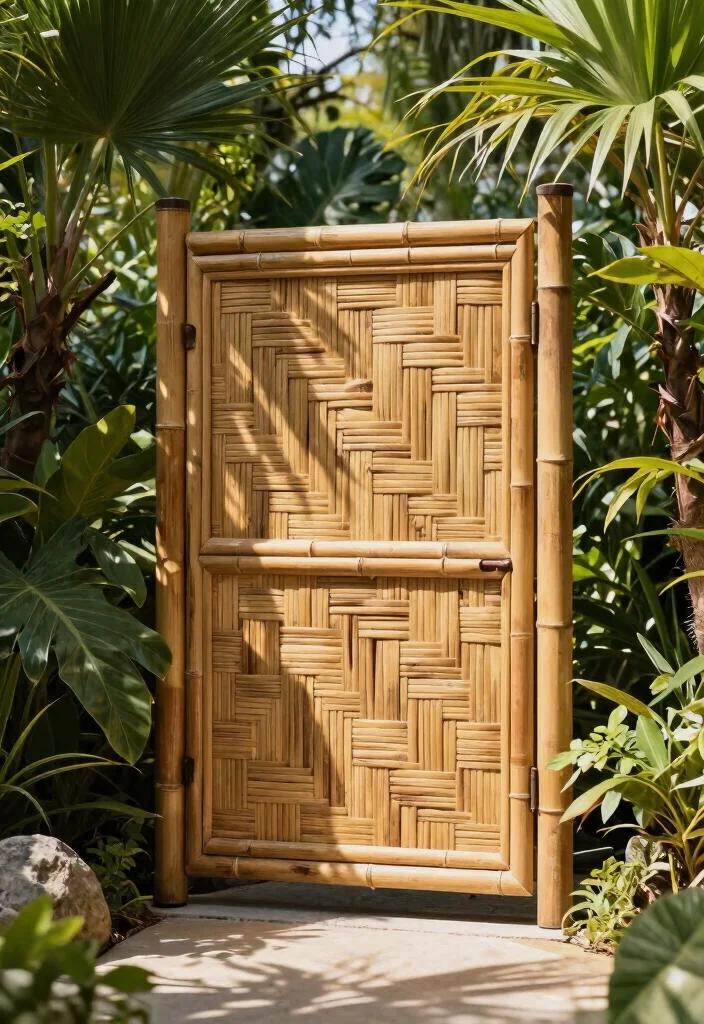 17 Gate Fence Ideas That Make a Grand Entrance - 15. Bamboo Gate 1