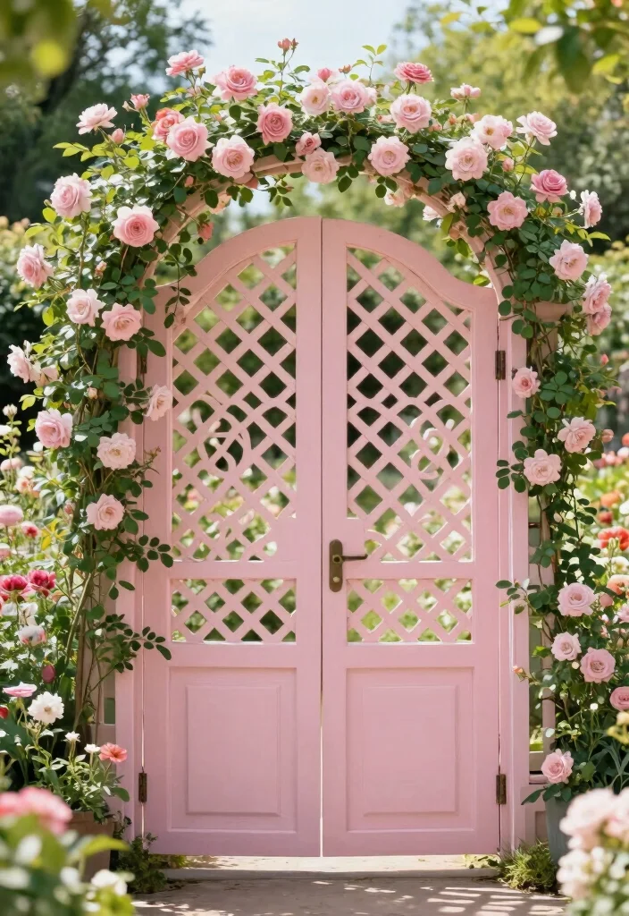 17 Gate Fence Ideas That Make a Grand Entrance - 4. Decorative Lattice Gate 1