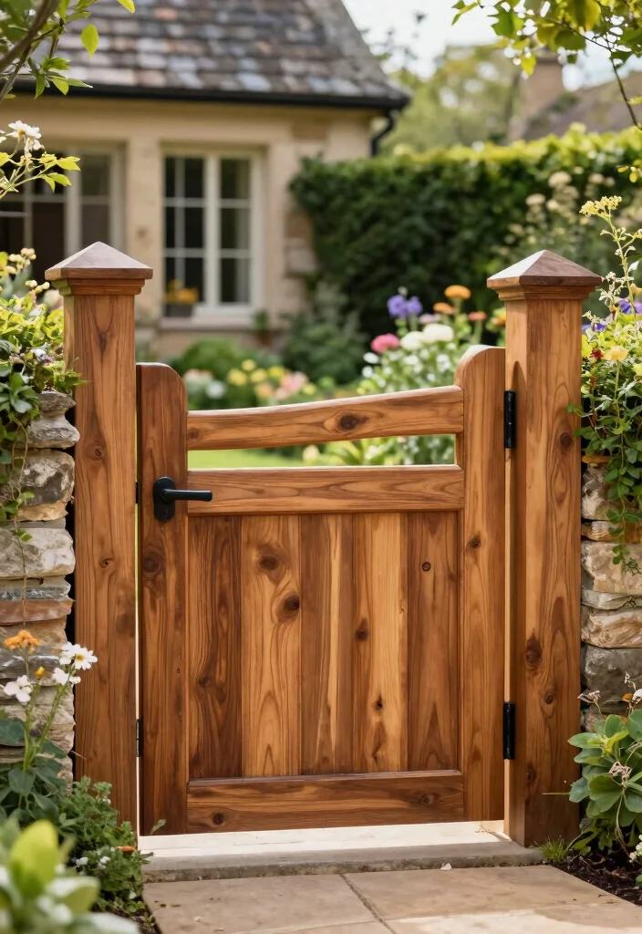 17 Gate Fence Ideas That Make a Grand Entrance - 9. Cedar Wood Gate 1