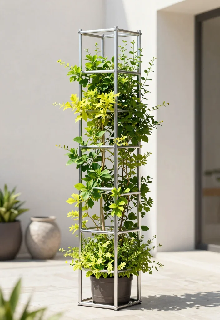 17 Homemade Trellis Ideas That Are Easy & Budget Friendly - 10. Metal Rod Trellis 1