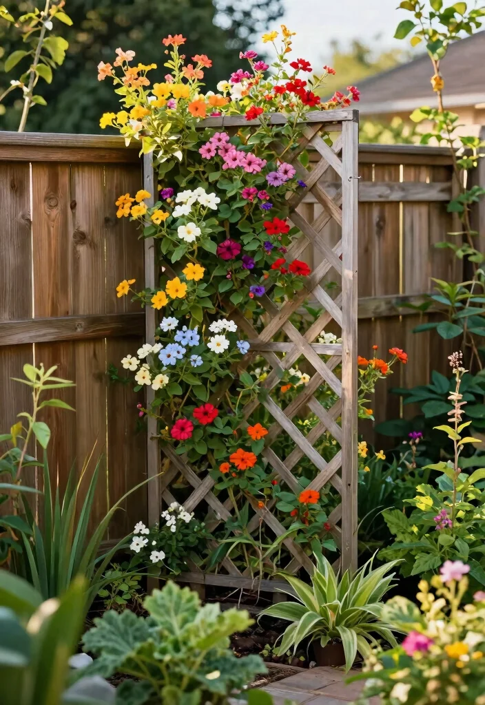 17 Homemade Trellis Ideas That Are Easy & Budget Friendly - 12. Decorative Fence Trellis 1