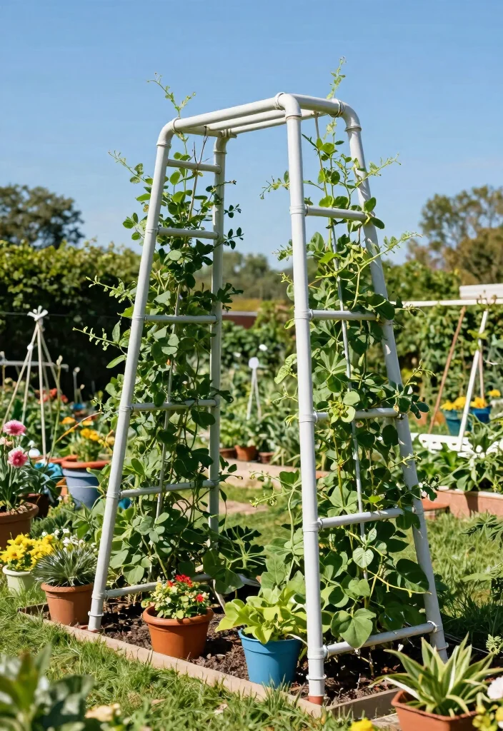 17 Homemade Trellis Ideas That Are Easy & Budget Friendly - 5. PVC Pipe Trellis 1