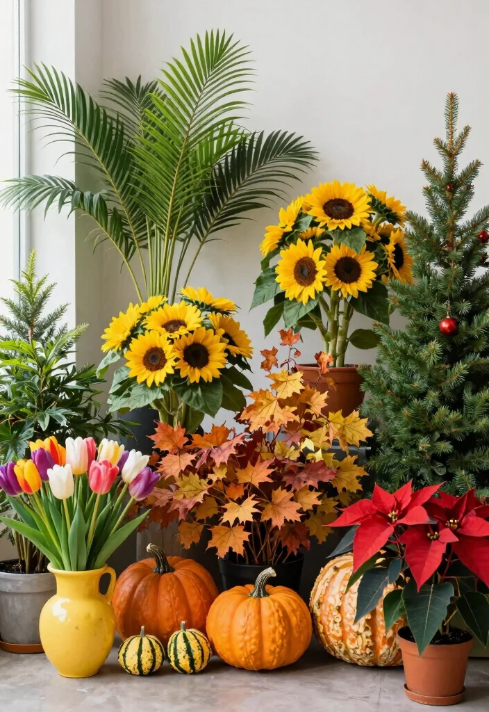 17 Planter Garden Ideas That Add Instant Color - 17. Seasonal Plant Switches 1