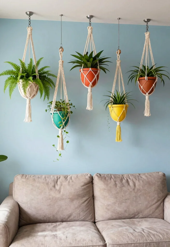 17 Planter Garden Ideas That Add Instant Color - 2. Colorful Hanging Planters 1