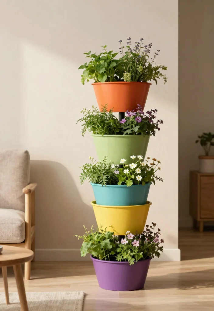 17 Planter Garden Ideas That Add Instant Color - 5. Stackable Planters 1