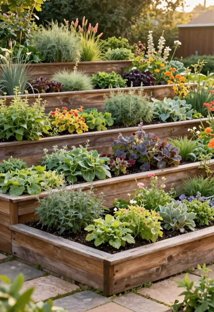 17 Square Foot Gardening Layout Raised Beds for Maximum Yield 14 17 Square Foot Gardening Layout Raised Beds for Maximum Yield - 4. Tiered Raised Beds 1