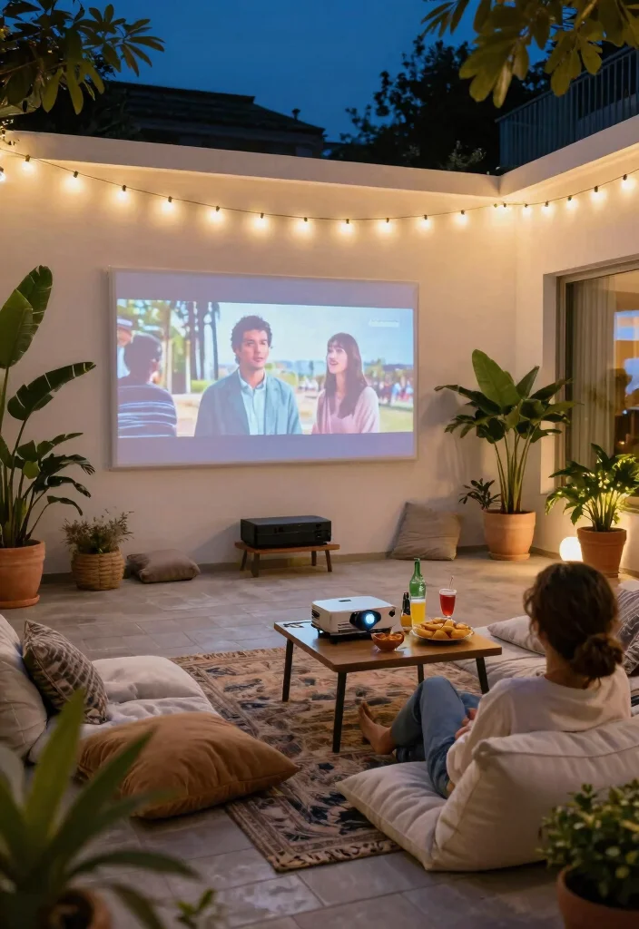 17 Uncovered Patio Ideas That Feel Open & Airy 57 17 Uncovered Patio Ideas That Feel Open & Airy - 17. Open Air Cinema 1