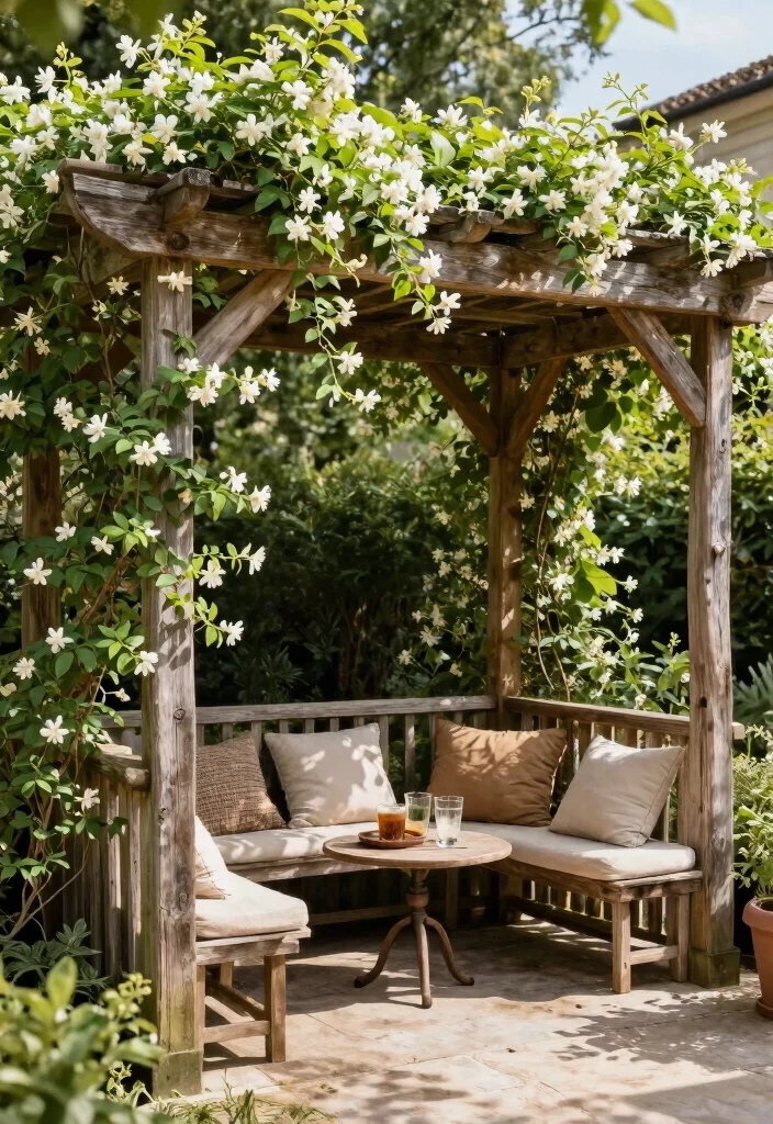 17 Uncovered Patio Ideas That Feel Open & Airy 12 17 Uncovered Patio Ideas That Feel Open & Airy - 2. Rustic Wooden Pergola 1