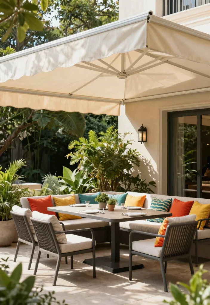 18 Covered Outdoor Patio Ideas for Stylish Shade 4 18 Covered Outdoor Patio Ideas for Stylish Shade - 4. Retractable Awning 1
