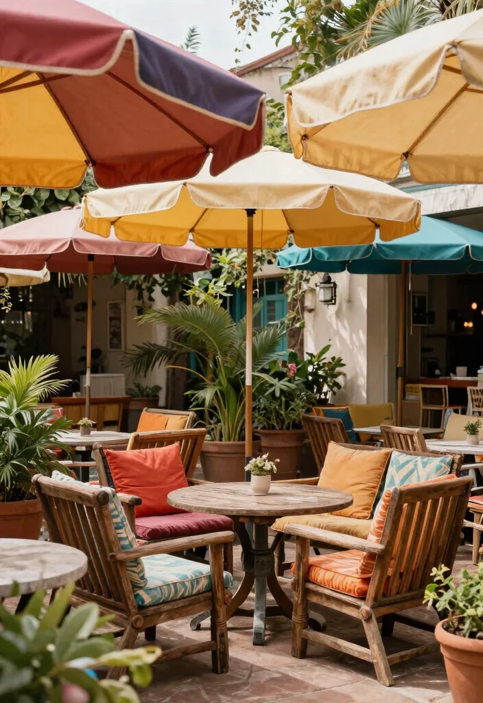 18 Covered Outdoor Patio Ideas for Stylish Shade 17 18 Covered Outdoor Patio Ideas for Stylish Shade - 7. Vintage Umbrellas 1