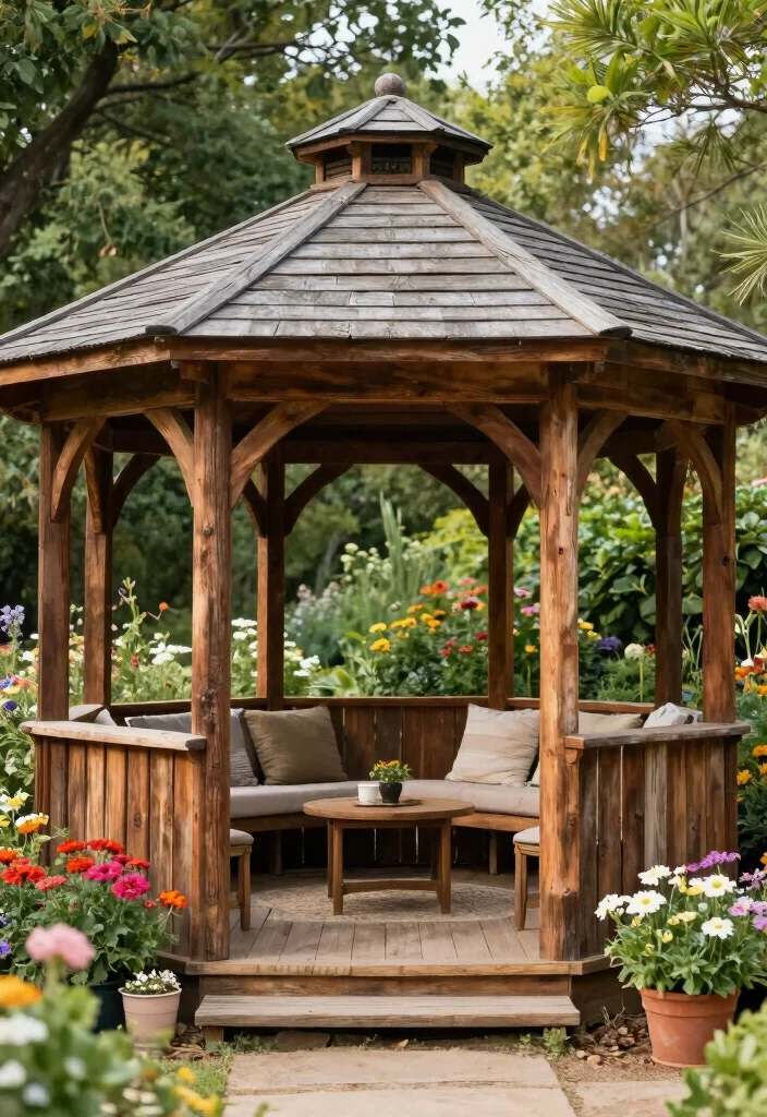 18 Covered Outdoor Patio Ideas for Stylish Shade 19 18 Covered Outdoor Patio Ideas for Stylish Shade - 9. Reclaimed Wood Gazebo 1