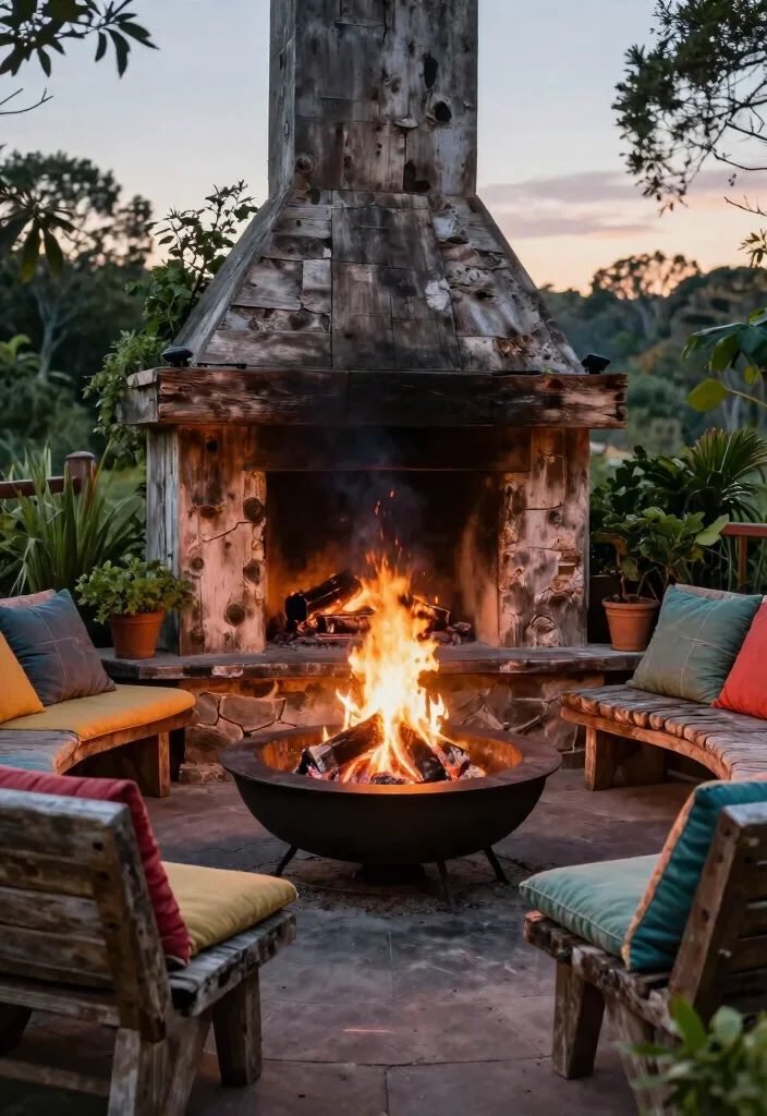18 Outdoor Fire Pit 2026 Trending Ideas for Cozy Backyard Nights - 1. Reclaimed Wood Surround Fire Pit 1