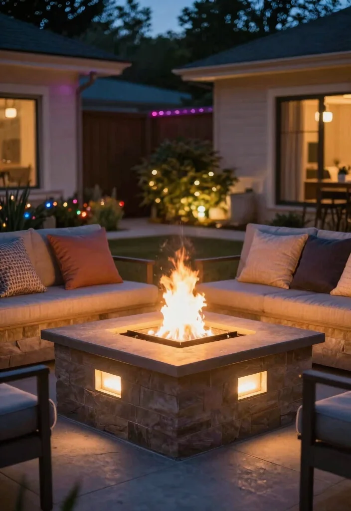 18 Outdoor Fire Pit 2026 Trending Ideas for Cozy Backyard Nights - 14. Fire Pit with Integrated Lighting 1