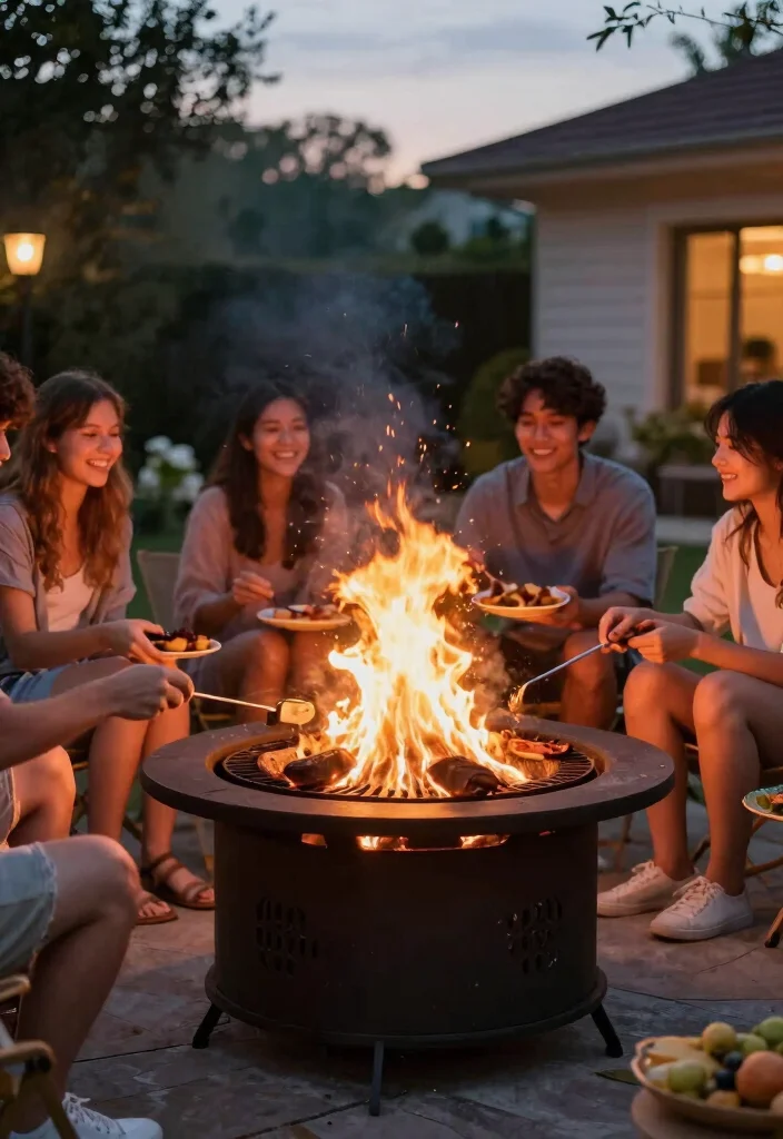 18 Outdoor Fire Pit 2026 Trending Ideas for Cozy Backyard Nights - 9. Fire Pit with Grill Feature 1