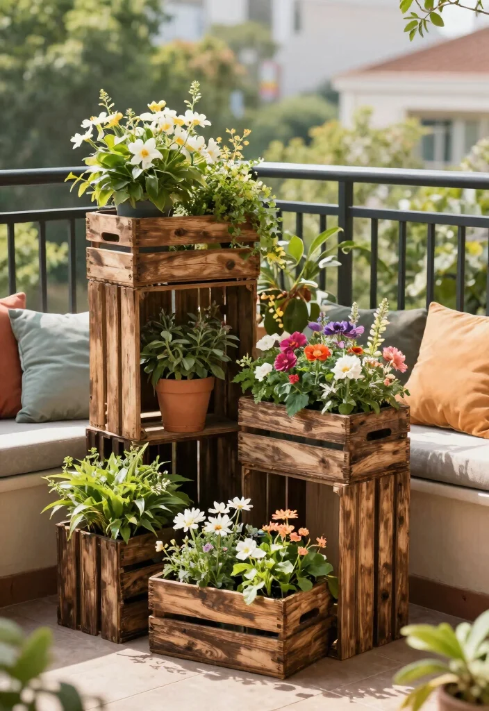 18 Plant Stand Ideas to Elevate Your Indoor & Outdoor Greenery 52 18 Plant Stand Ideas to Elevate Your Indoor & Outdoor Greenery - 12. Repurposed Wine Crates 1