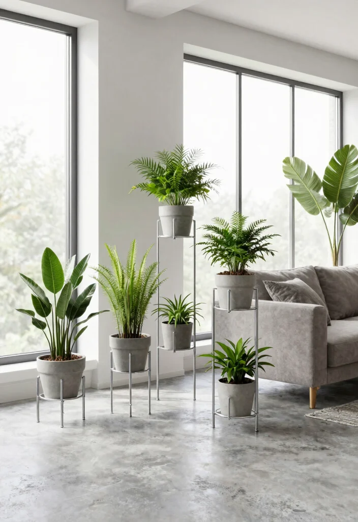18 Plant Stand Ideas to Elevate Your Indoor & Outdoor Greenery 2 18 Plant Stand Ideas to Elevate Your Indoor & Outdoor Greenery - 2. Metal Pipe Plant Stands 1