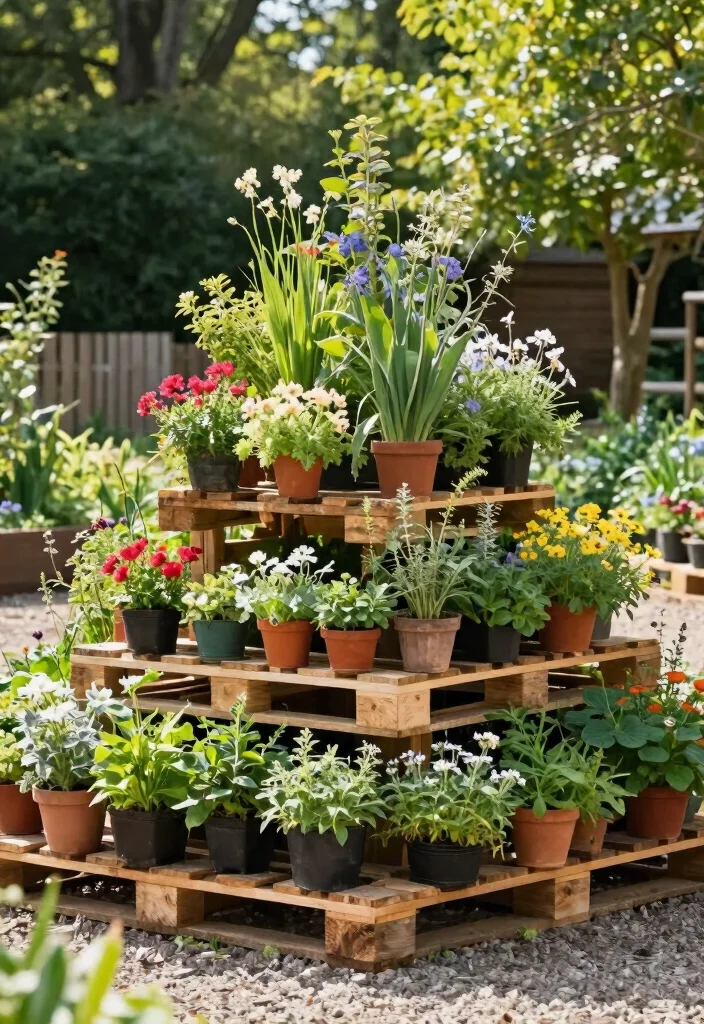 18 Plant Stand Ideas to Elevate Your Indoor & Outdoor Greenery 15 18 Plant Stand Ideas to Elevate Your Indoor & Outdoor Greenery - 5. Tiered Plant Stands from Pallets 1