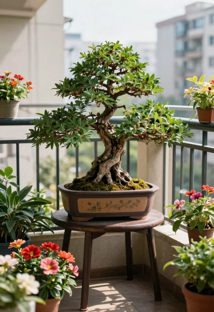 18 Small Balcony Garden Ideas Indian Homes Will Adore 22 18 Small Balcony Garden Ideas Indian Homes Will Adore - 12. Miniature Trees for Urban Vibes 1